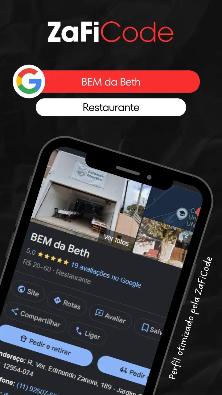 Perfil do Google Meu Negócio otimizado para BEM da Beth — Restaurante