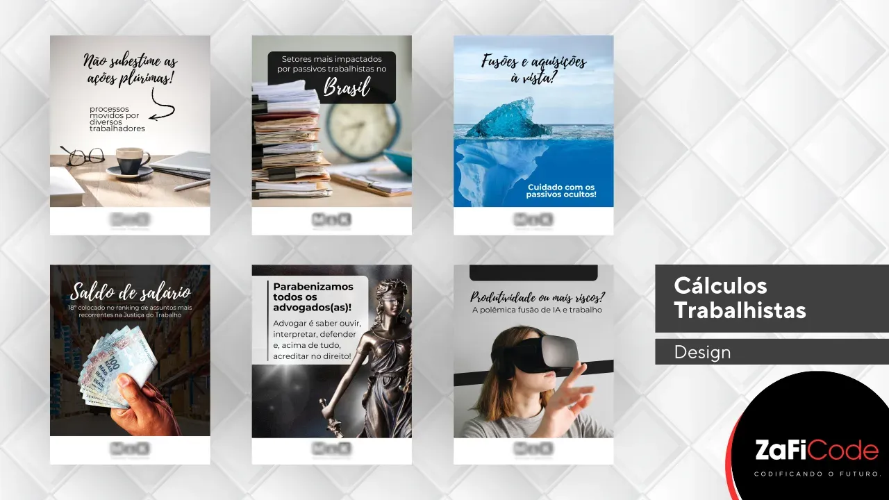 Peça de design gráfico para cliente do segmento de cálculos trabalhistas