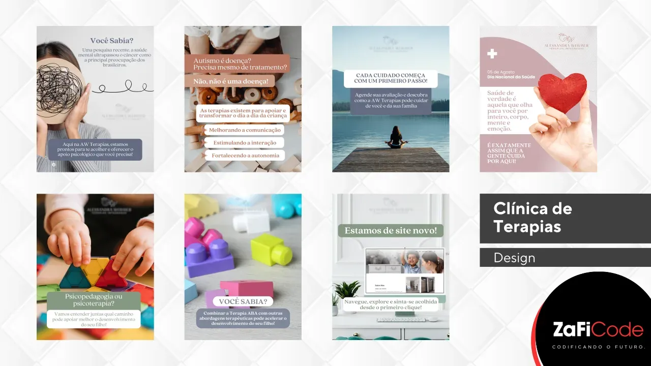 Peça de design gráfico para cliente do segmento de clínica de terapias