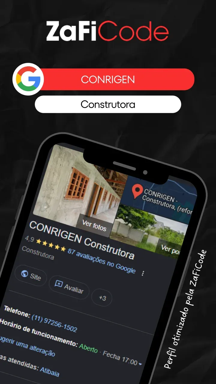 Perfil do Google Meu Negócio otimizado para Conrigen — Construtora