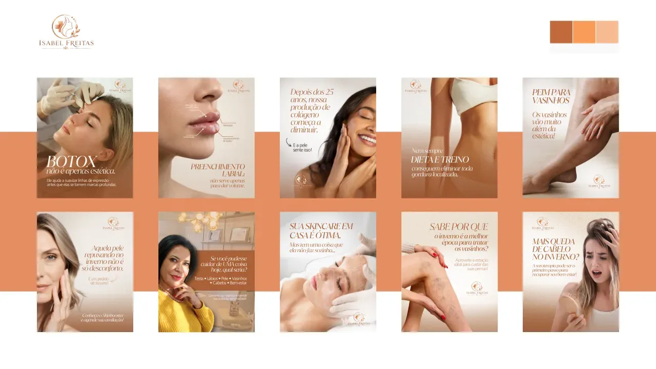 Posts de Instagram criados para Isabel Freitas — Estética e biomedicina