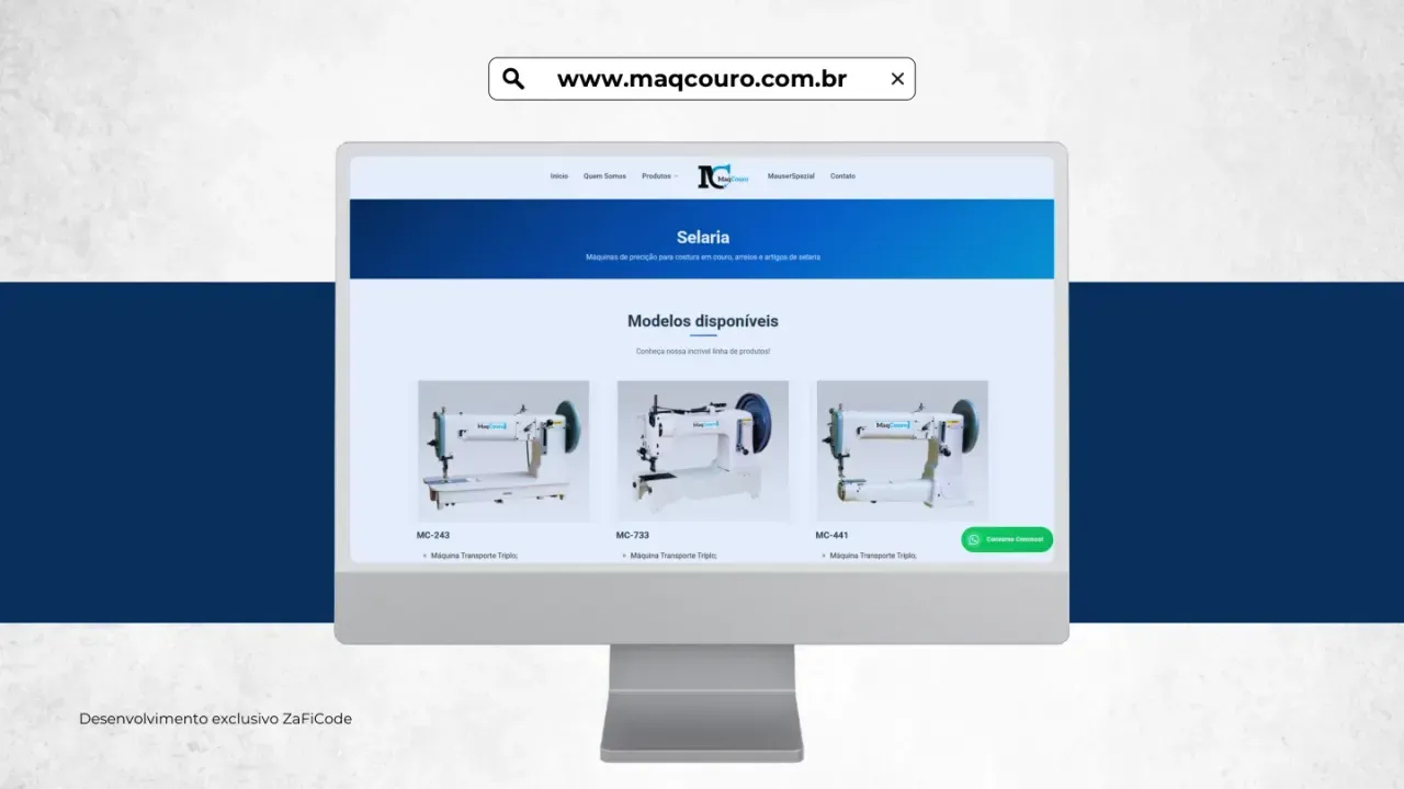 Site institucional de MaqCouro — Máquinas e equipamentos para selaria