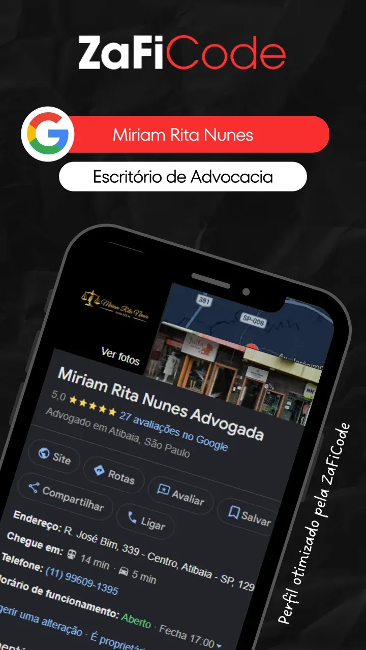 Perfil do Google Meu Negócio otimizado para Miriam Rita Nunes — Escritório de advocacia