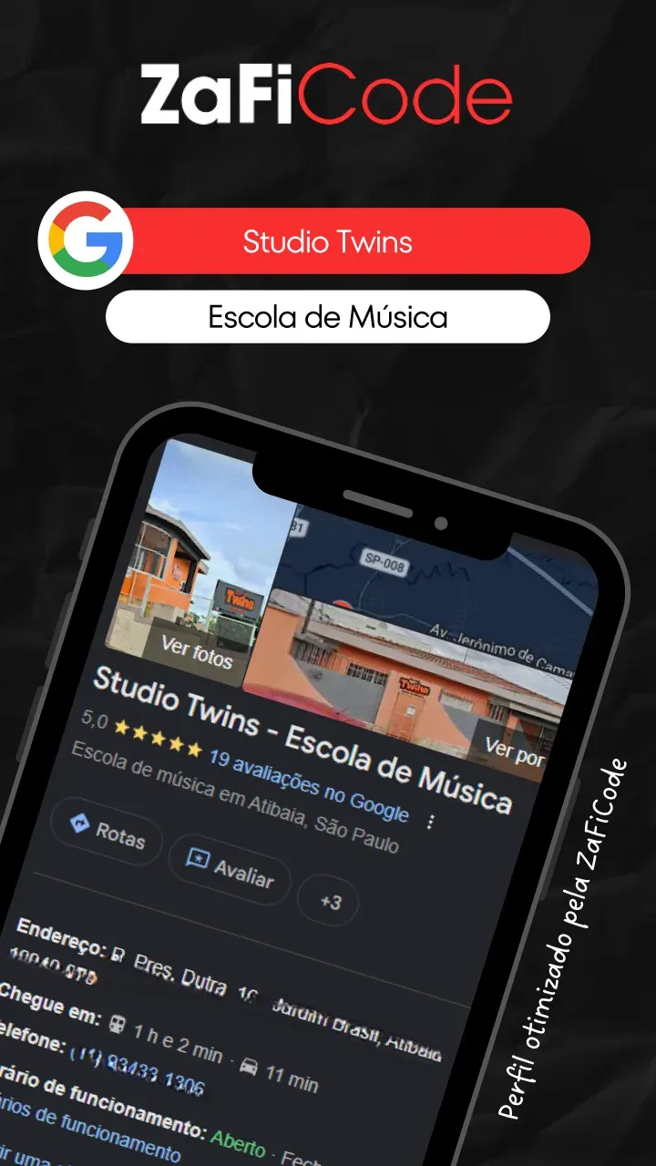Perfil do Google Meu Negócio otimizado para Studio Twins — Escola de música
