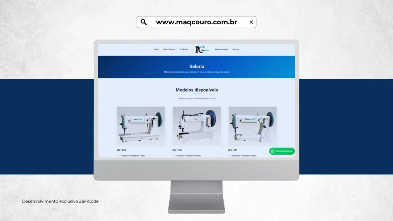 Site institucional de MaqCouro — Máquinas e equipamentos para selaria
